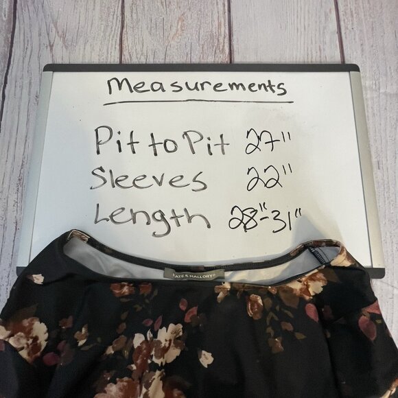 Kate Mallory Floral Blouse Size 3X Bell Sleeves Asymmetrical BOHO Fairycore - Picture 10 of 11